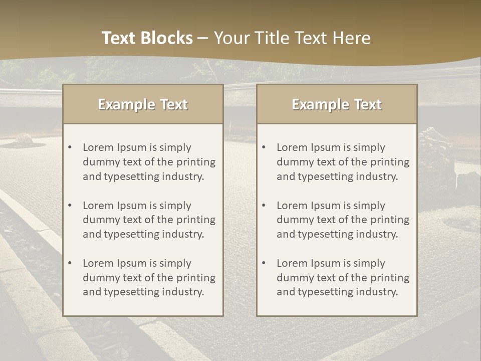 A Japanese Garden With Rocks And Rocks On The Ground PowerPoint Template