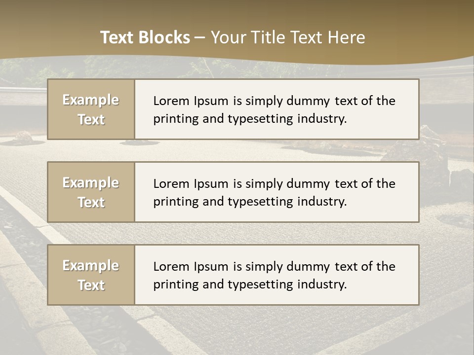 A Japanese Garden With Rocks And Rocks On The Ground PowerPoint Template