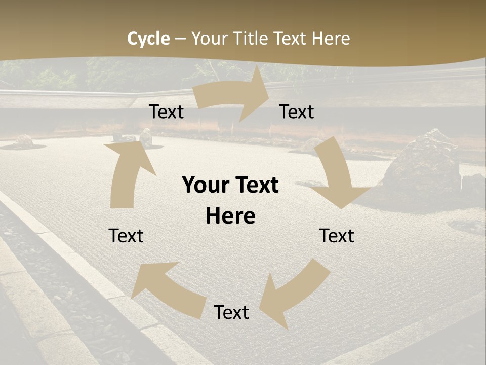 A Japanese Garden With Rocks And Rocks On The Ground PowerPoint Template