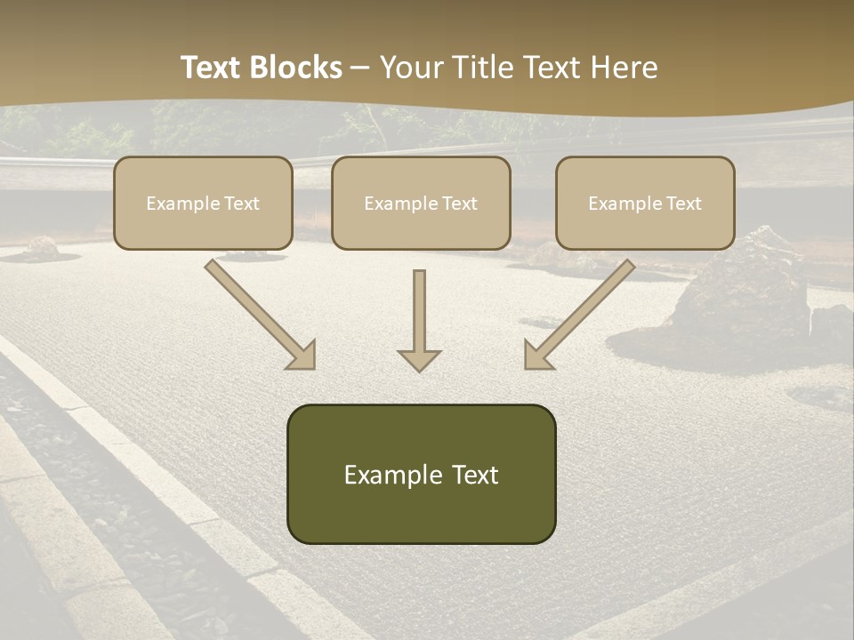 A Japanese Garden With Rocks And Rocks On The Ground PowerPoint Template