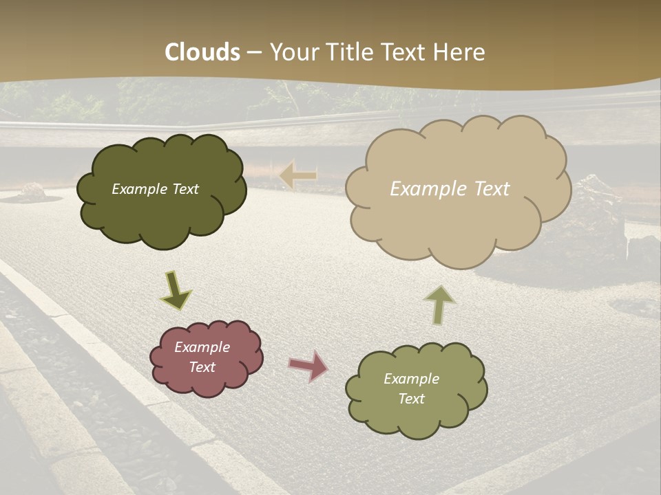 A Japanese Garden With Rocks And Rocks On The Ground PowerPoint Template