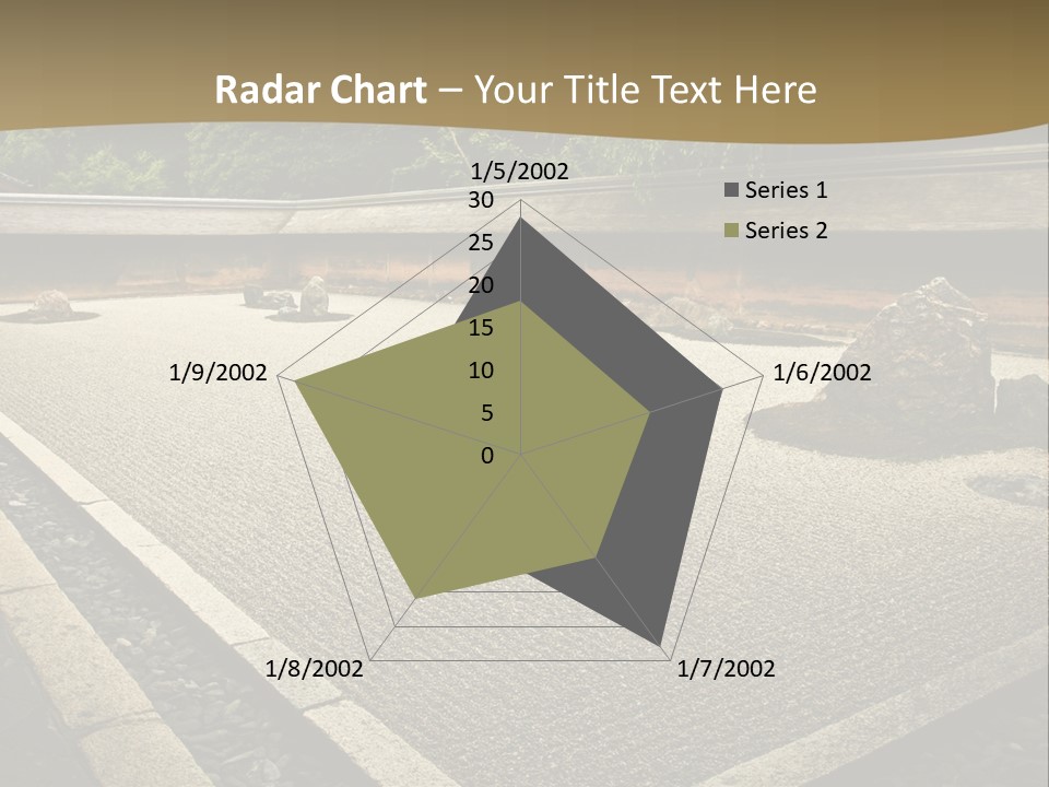 A Japanese Garden With Rocks And Rocks On The Ground PowerPoint Template