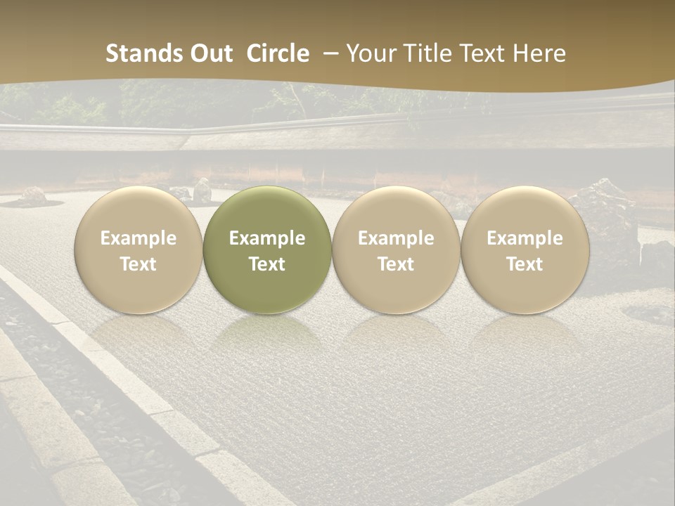 A Japanese Garden With Rocks And Rocks On The Ground PowerPoint Template