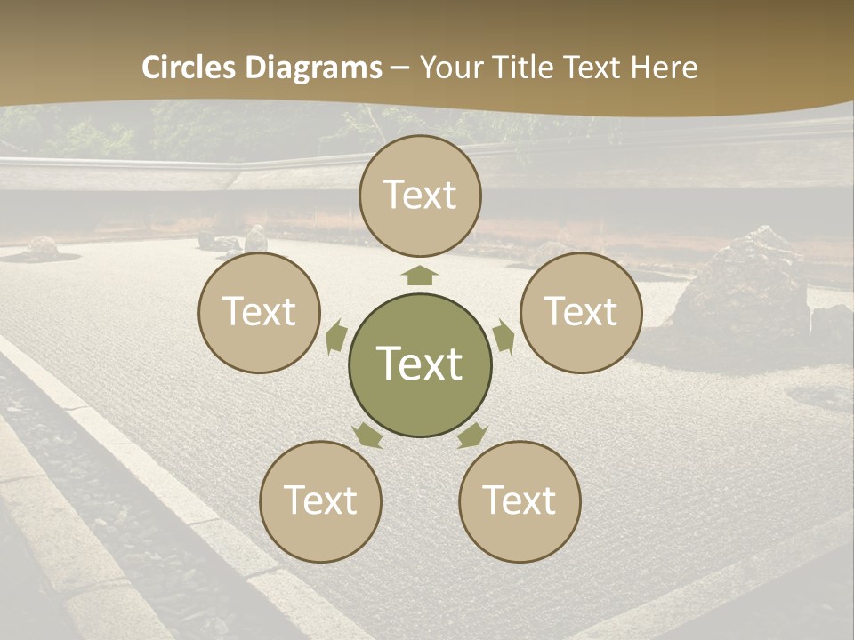 A Japanese Garden With Rocks And Rocks On The Ground PowerPoint Template