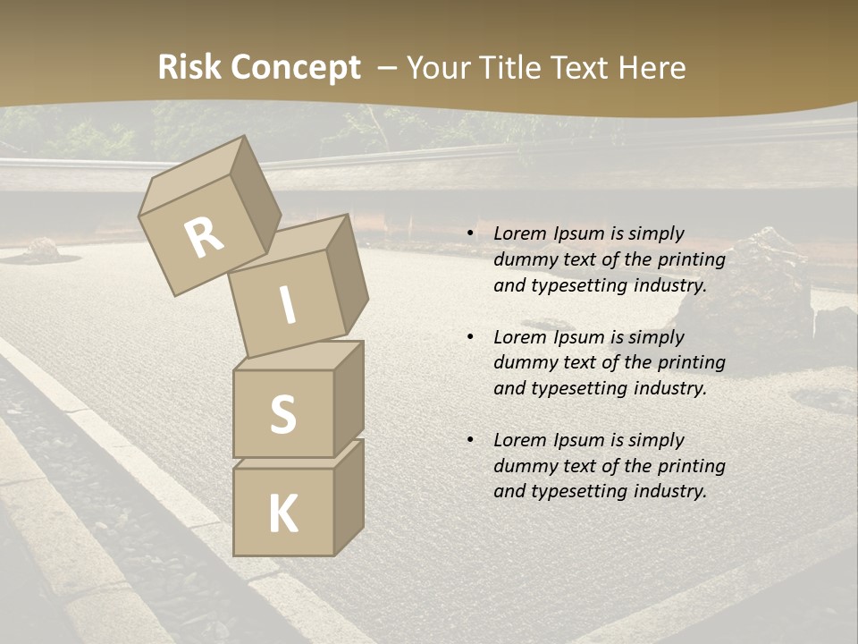 A Japanese Garden With Rocks And Rocks On The Ground PowerPoint Template