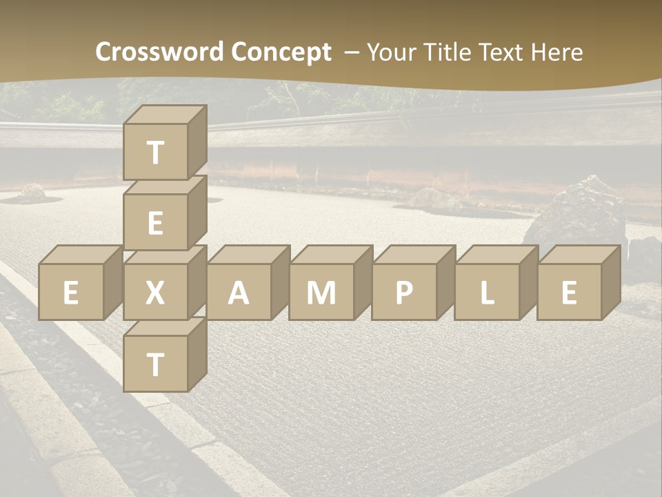 A Japanese Garden With Rocks And Rocks On The Ground PowerPoint Template