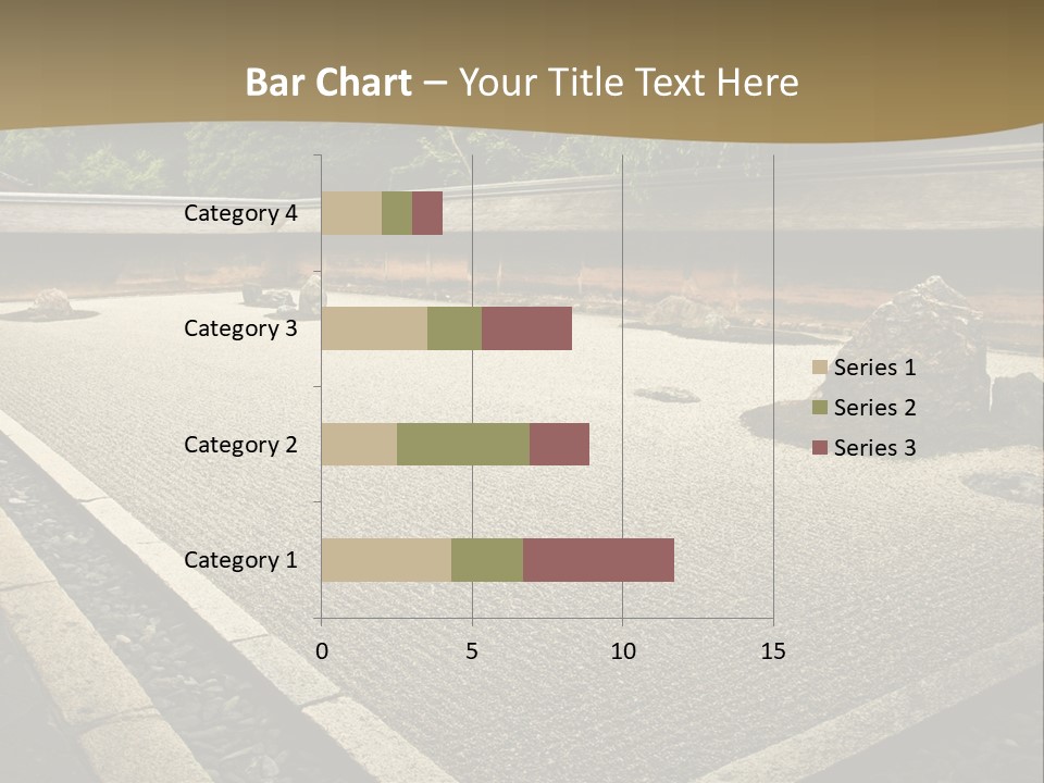 A Japanese Garden With Rocks And Rocks On The Ground PowerPoint Template