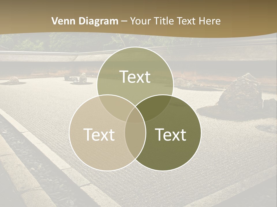 A Japanese Garden With Rocks And Rocks On The Ground PowerPoint Template