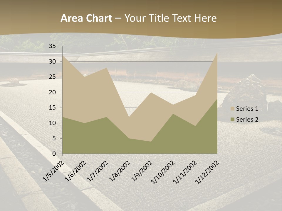 A Japanese Garden With Rocks And Rocks On The Ground PowerPoint Template