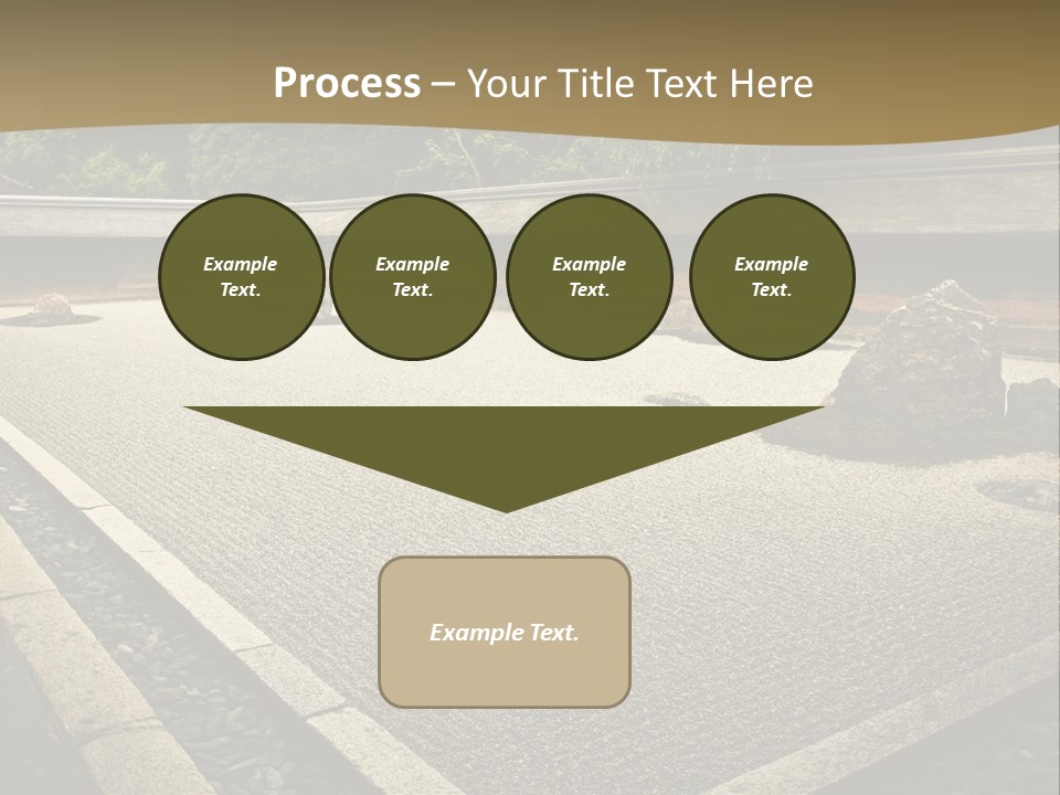 A Japanese Garden With Rocks And Rocks On The Ground PowerPoint Template