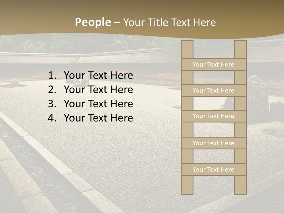 A Japanese Garden With Rocks And Rocks On The Ground PowerPoint Template