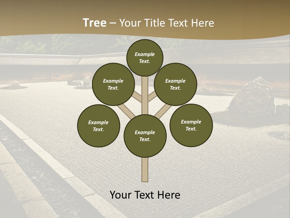 A Japanese Garden With Rocks And Rocks On The Ground PowerPoint Template