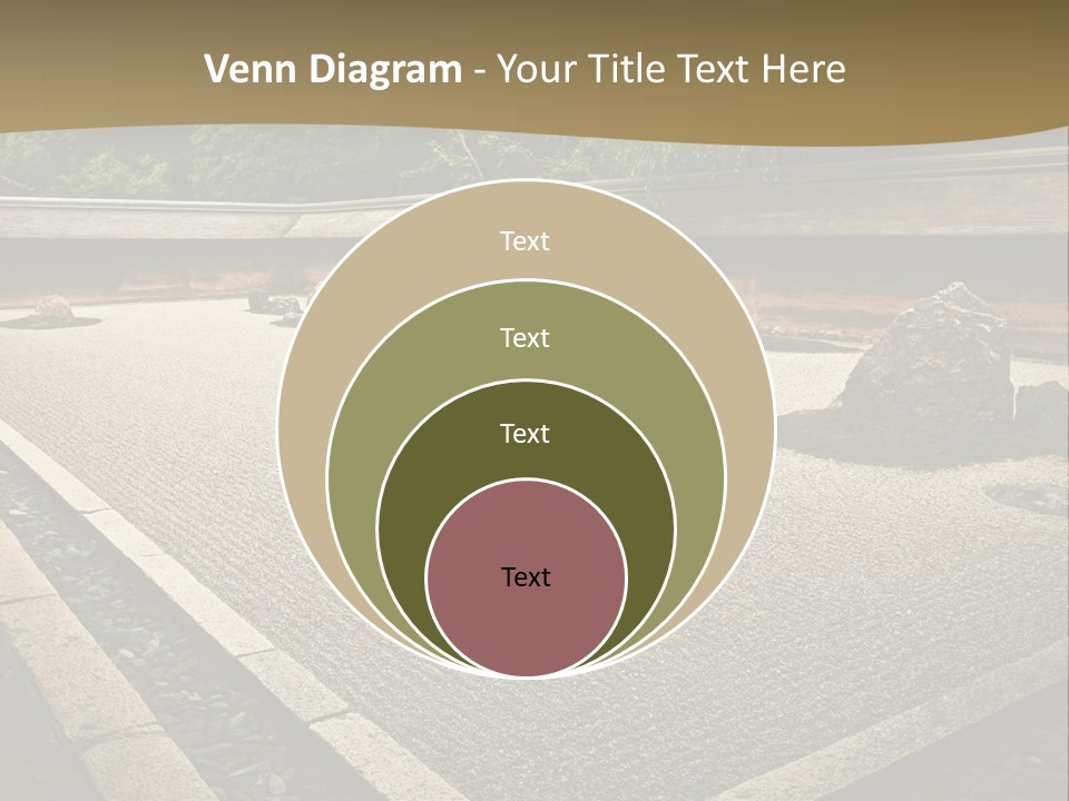 A Japanese Garden With Rocks And Rocks On The Ground PowerPoint Template