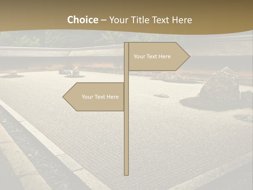 A Japanese Garden With Rocks And Rocks On The Ground PowerPoint Template
