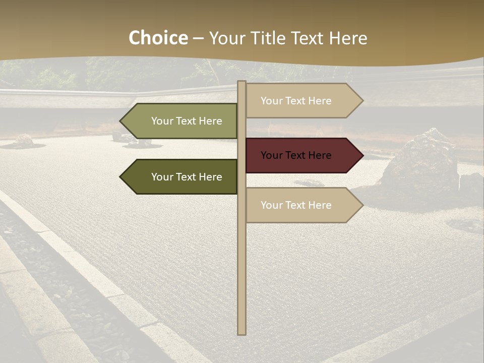 A Japanese Garden With Rocks And Rocks On The Ground PowerPoint Template