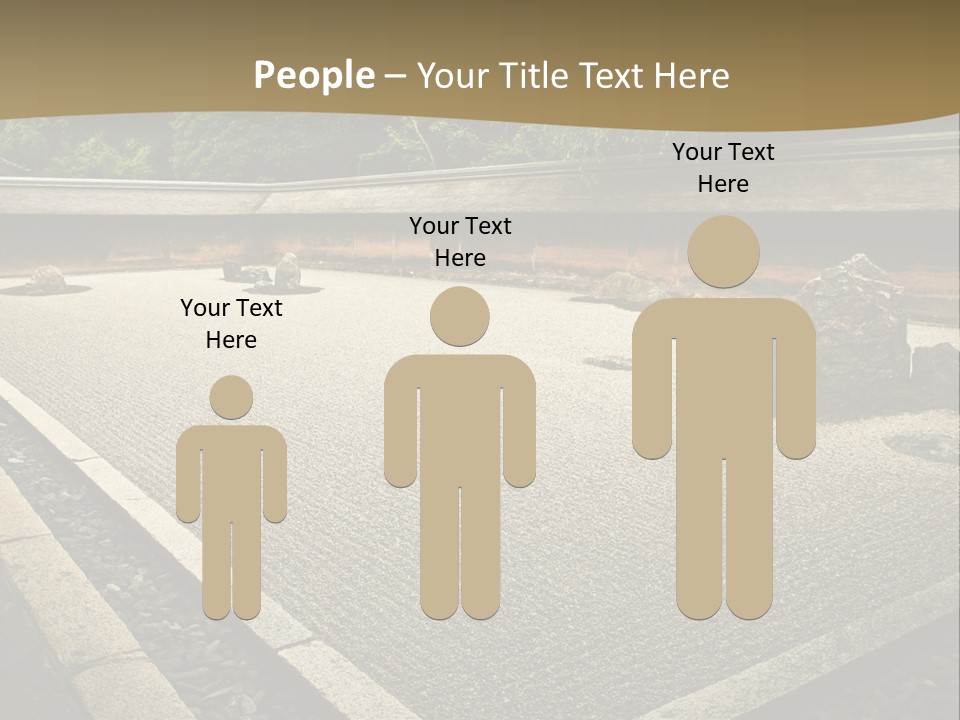 A Japanese Garden With Rocks And Rocks On The Ground PowerPoint Template