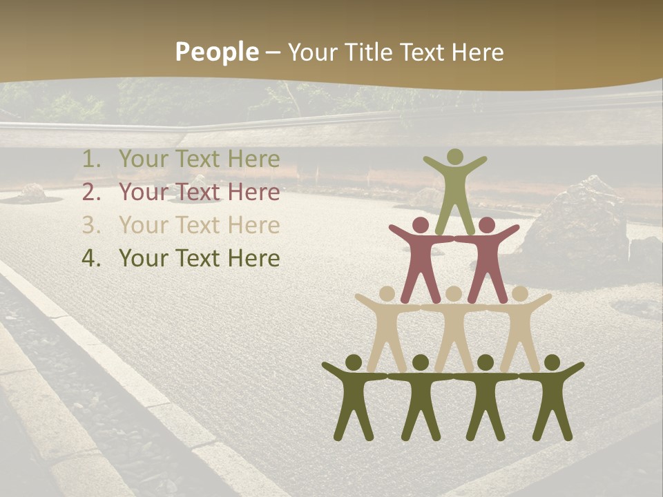 A Japanese Garden With Rocks And Rocks On The Ground PowerPoint Template