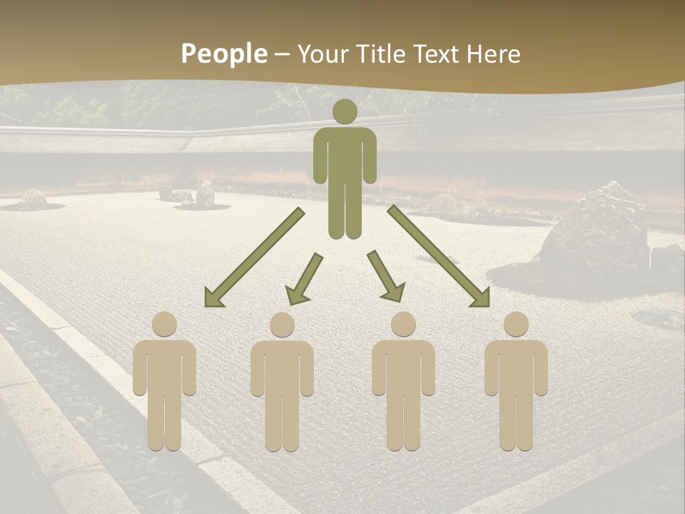A Japanese Garden With Rocks And Rocks On The Ground PowerPoint Template