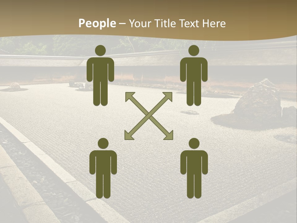 A Japanese Garden With Rocks And Rocks On The Ground PowerPoint Template