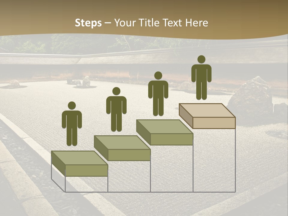 A Japanese Garden With Rocks And Rocks On The Ground PowerPoint Template