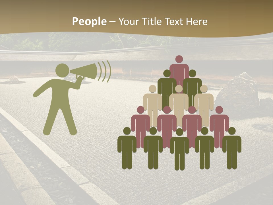 A Japanese Garden With Rocks And Rocks On The Ground PowerPoint Template