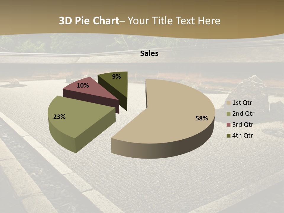 A Japanese Garden With Rocks And Rocks On The Ground PowerPoint Template