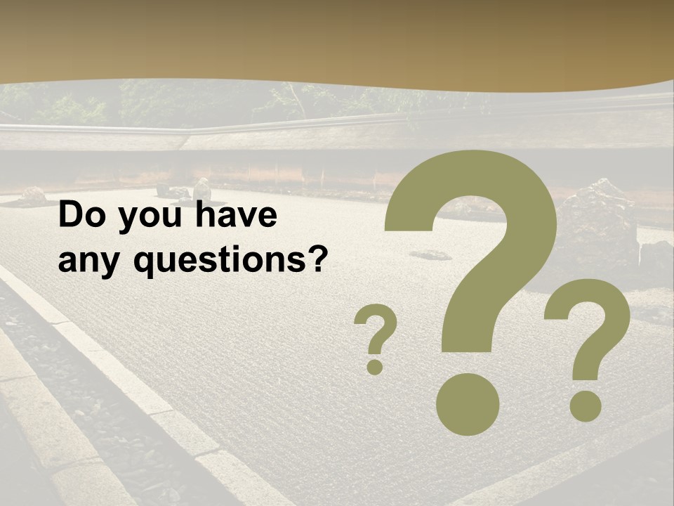 A Japanese Garden With Rocks And Rocks On The Ground PowerPoint Template