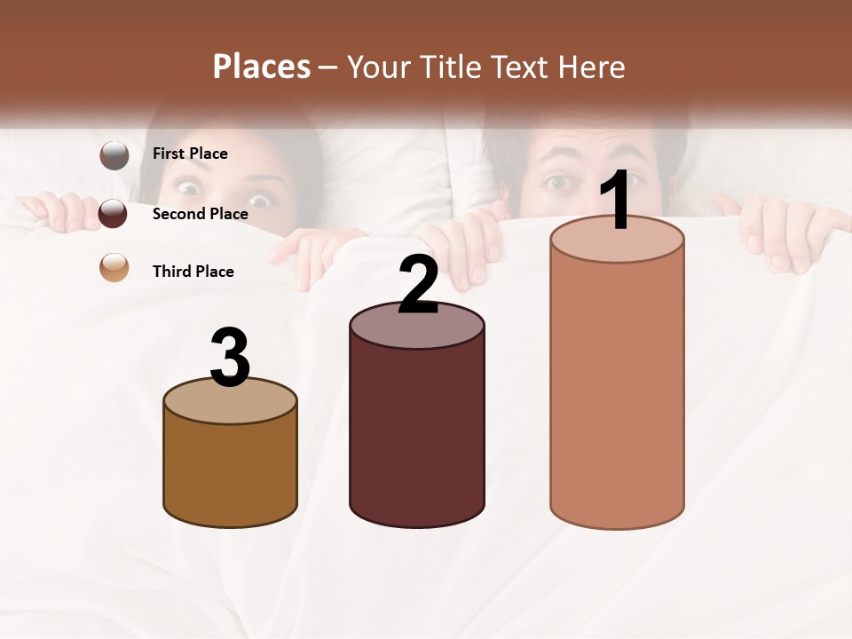 A Man And A Woman Hiding Under A Blanket PowerPoint Template