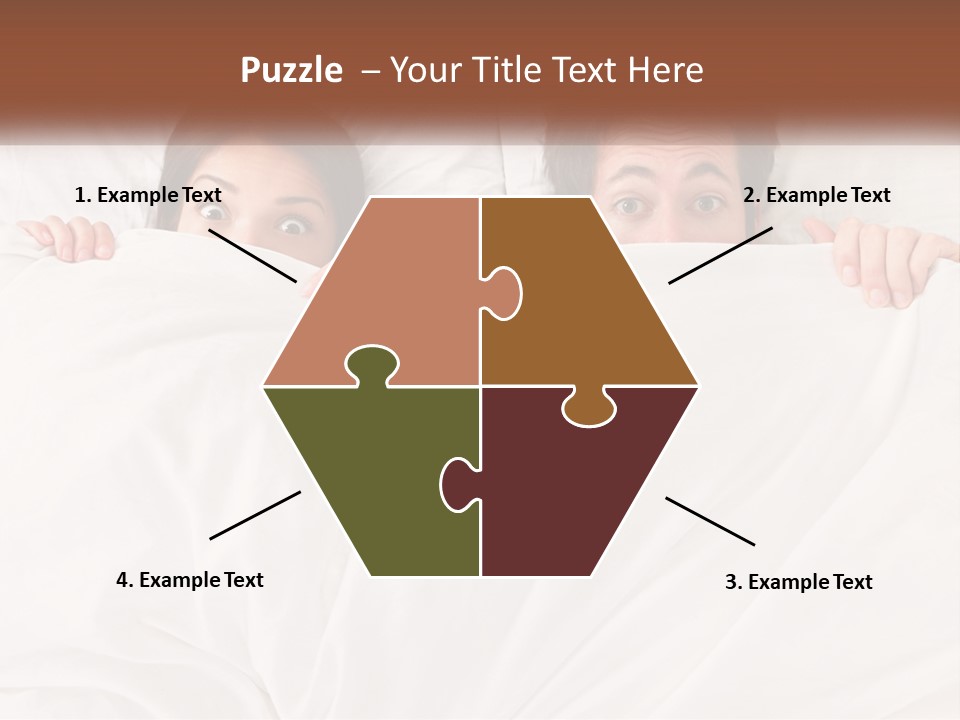 A Man And A Woman Hiding Under A Blanket PowerPoint Template