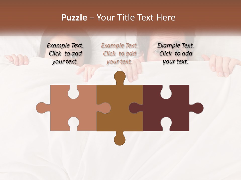A Man And A Woman Hiding Under A Blanket PowerPoint Template