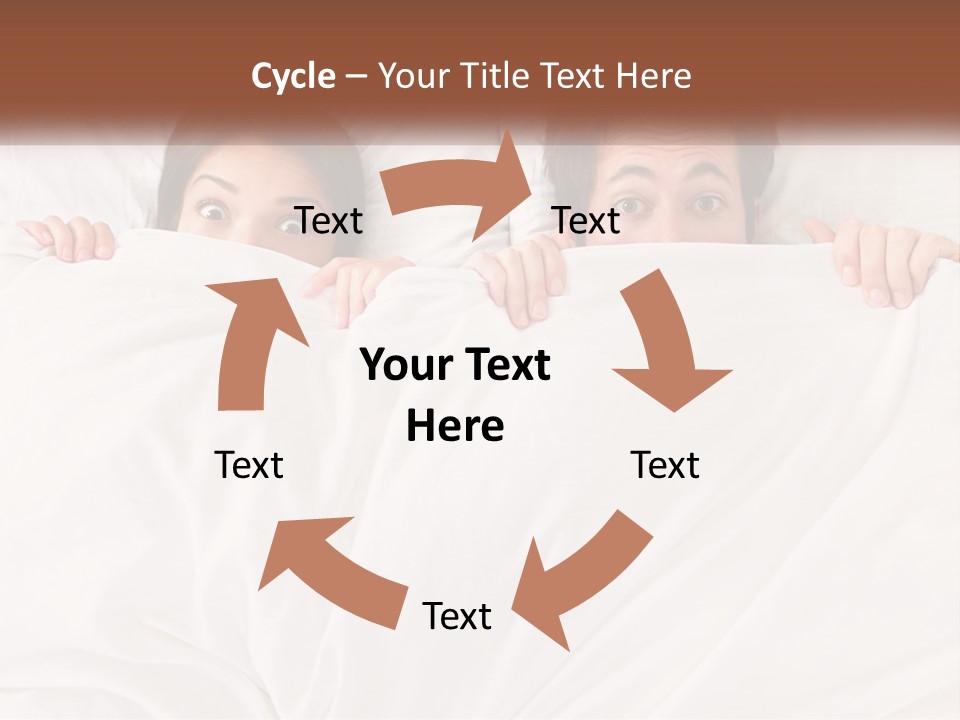 A Man And A Woman Hiding Under A Blanket PowerPoint Template