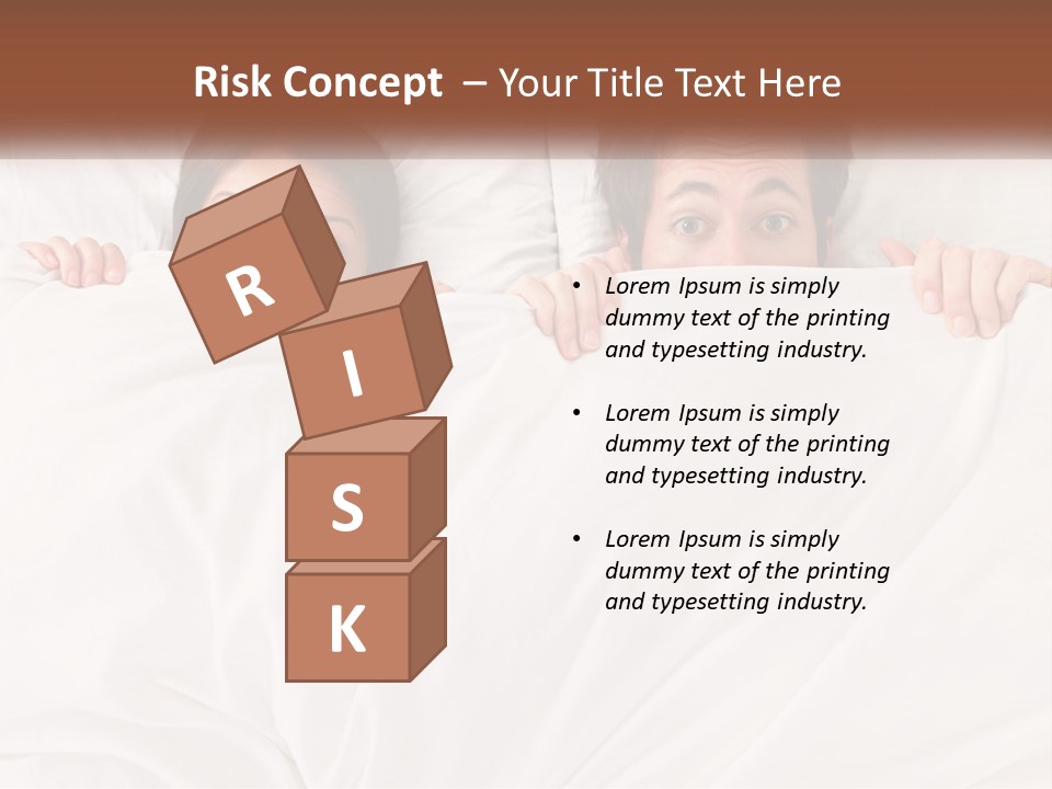 A Man And A Woman Hiding Under A Blanket PowerPoint Template