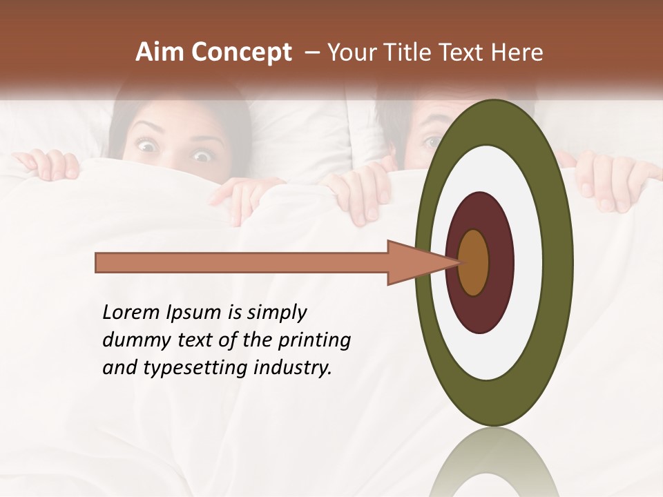 A Man And A Woman Hiding Under A Blanket PowerPoint Template