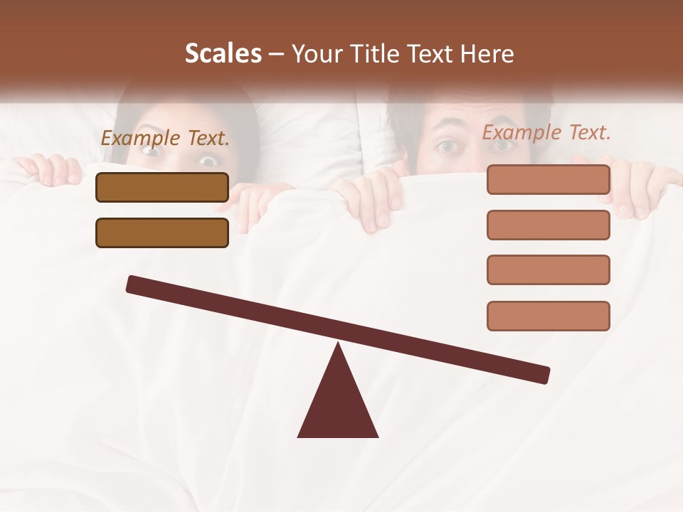 A Man And A Woman Hiding Under A Blanket PowerPoint Template
