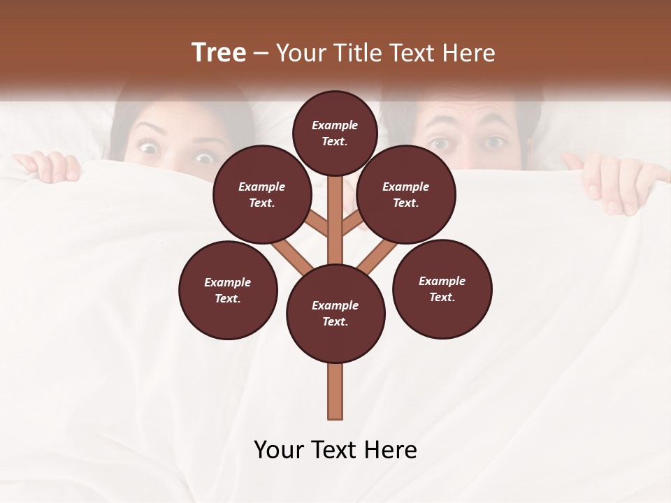 A Man And A Woman Hiding Under A Blanket PowerPoint Template