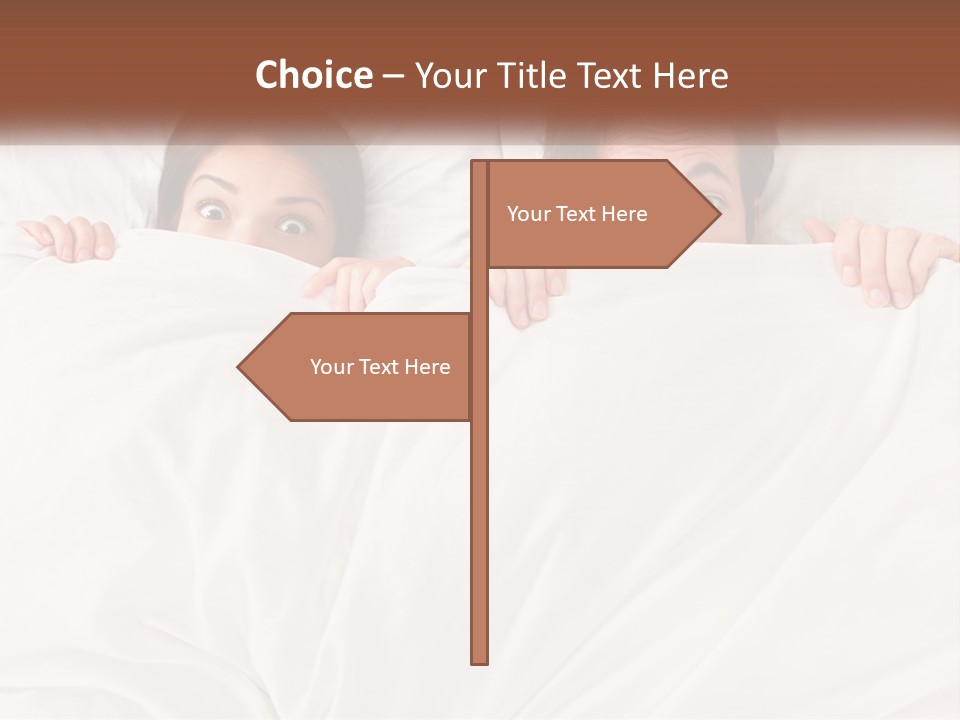 A Man And A Woman Hiding Under A Blanket PowerPoint Template