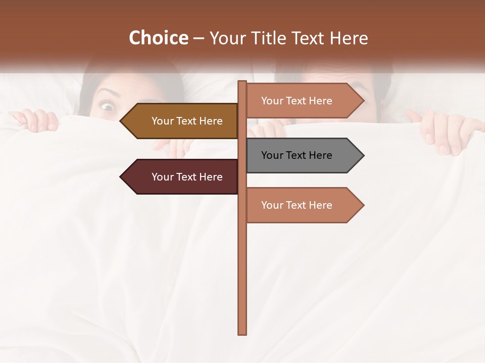 A Man And A Woman Hiding Under A Blanket PowerPoint Template