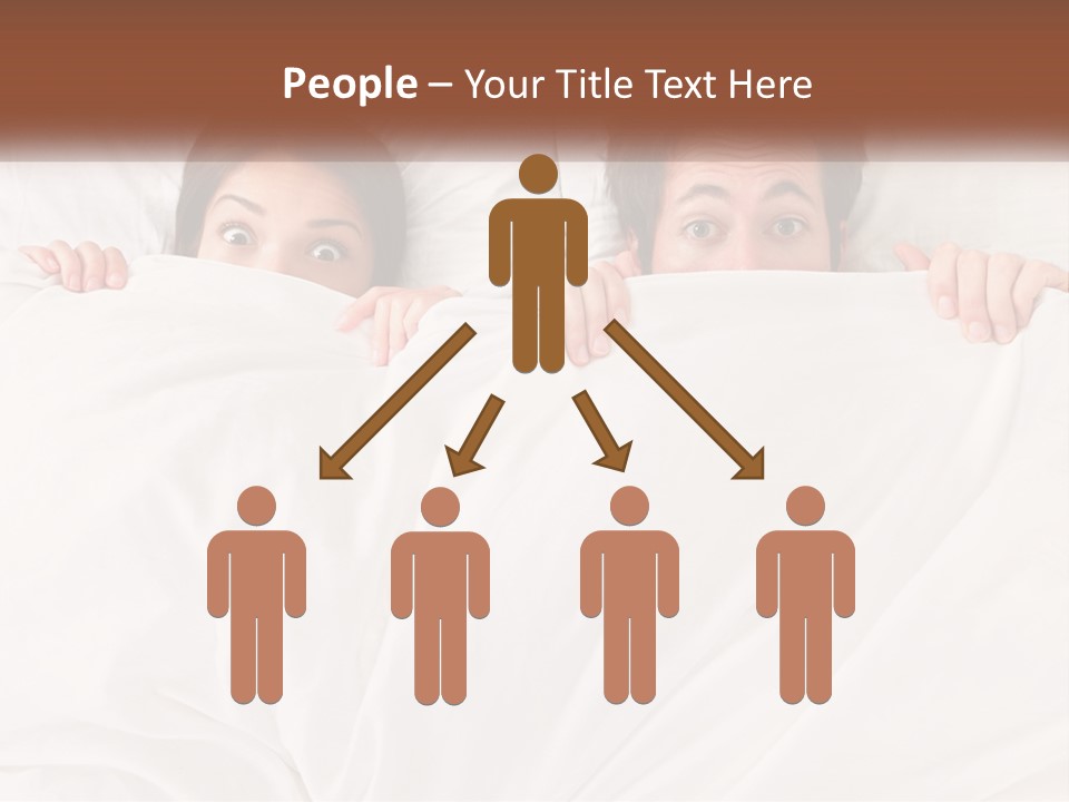A Man And A Woman Hiding Under A Blanket PowerPoint Template