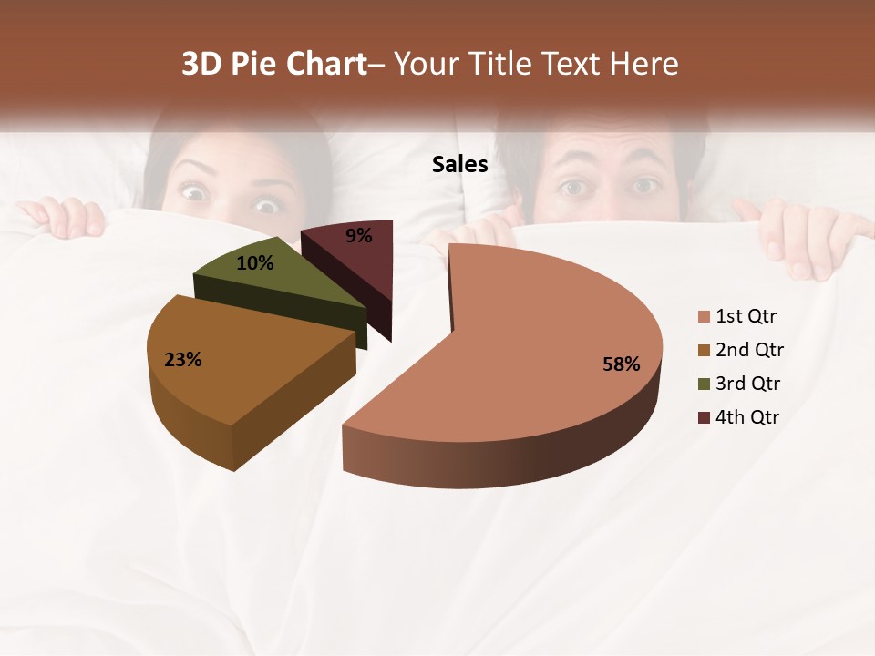 A Man And A Woman Hiding Under A Blanket PowerPoint Template