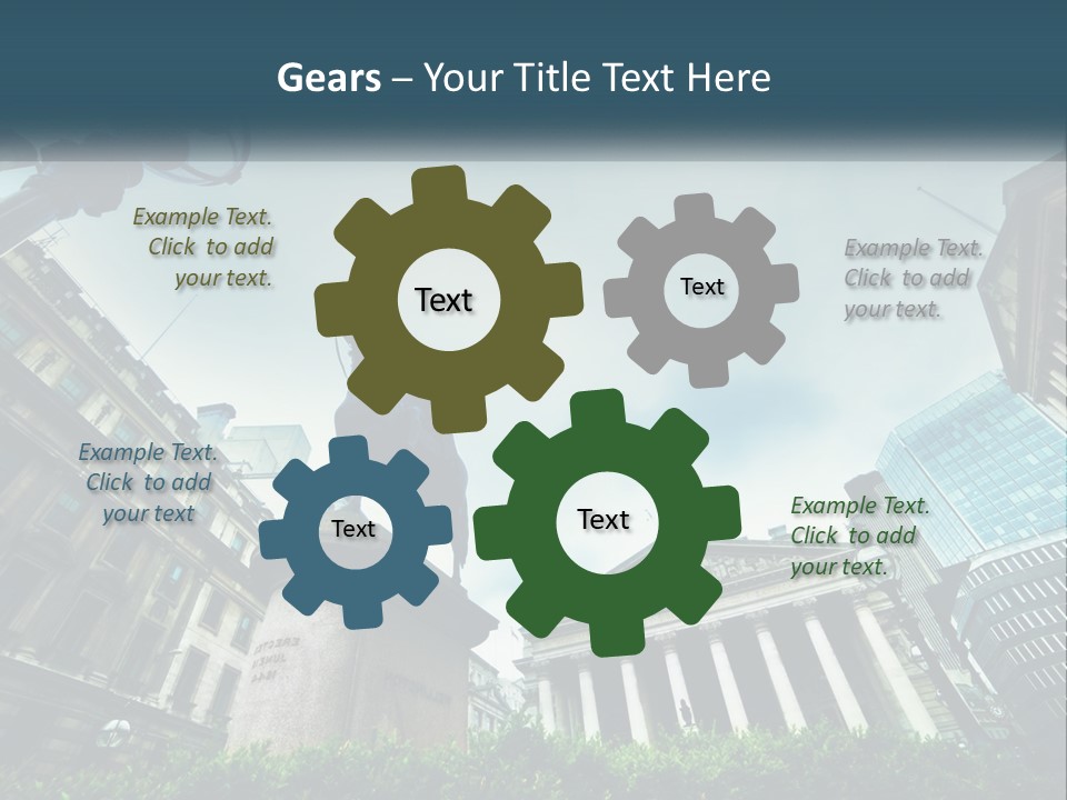 A Statue Of A Man On A Horse In A City PowerPoint Template