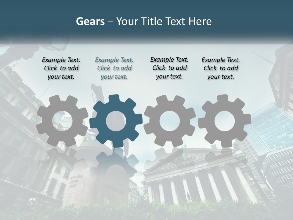 A Statue Of A Man On A Horse In A City PowerPoint Template