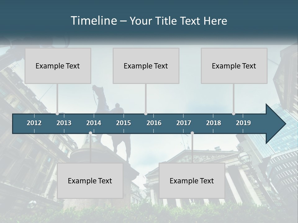 A Statue Of A Man On A Horse In A City PowerPoint Template