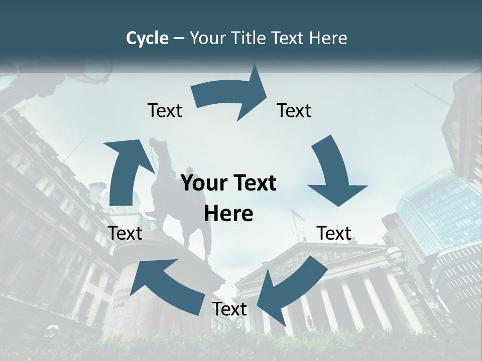 A Statue Of A Man On A Horse In A City PowerPoint Template