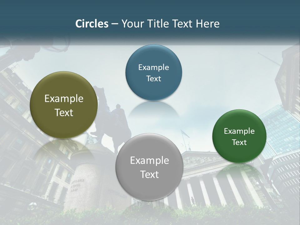 A Statue Of A Man On A Horse In A City PowerPoint Template