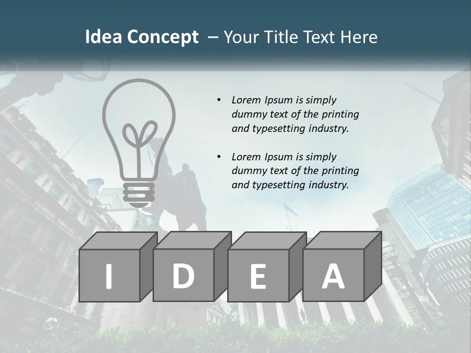 A Statue Of A Man On A Horse In A City PowerPoint Template