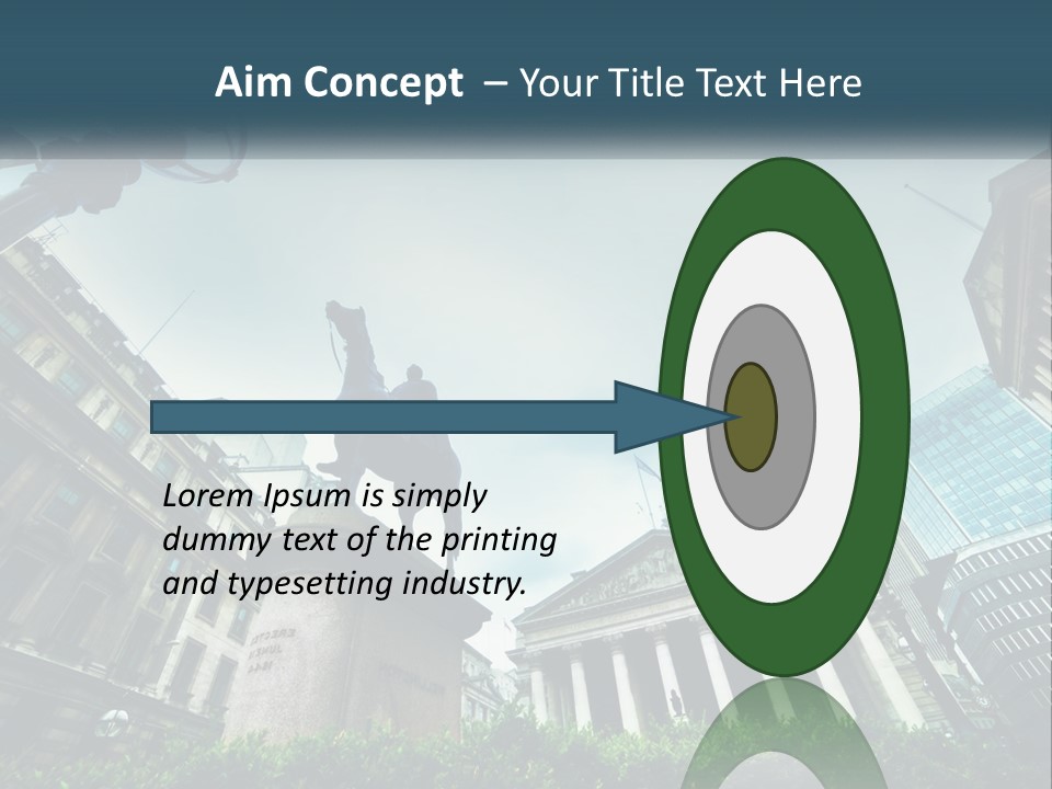 A Statue Of A Man On A Horse In A City PowerPoint Template