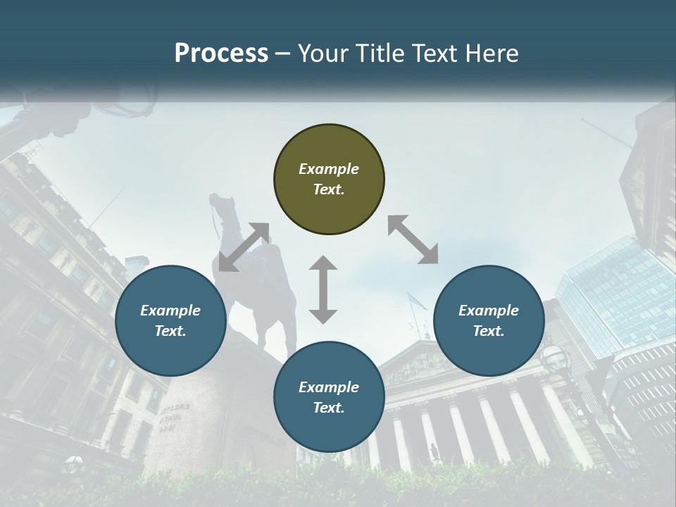 A Statue Of A Man On A Horse In A City PowerPoint Template