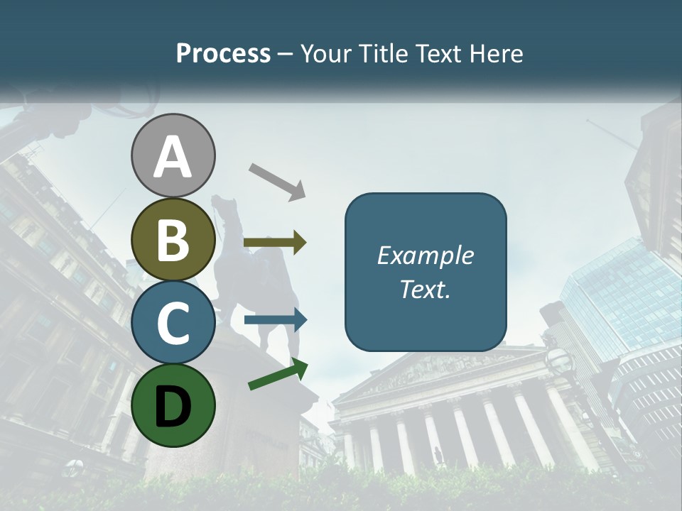 A Statue Of A Man On A Horse In A City PowerPoint Template