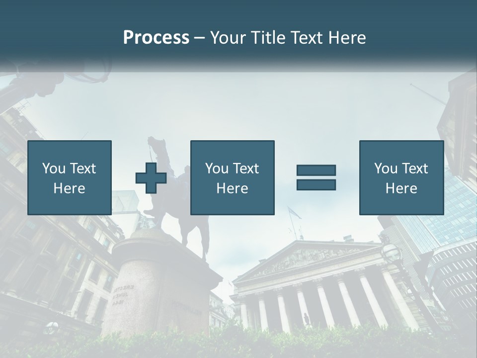 A Statue Of A Man On A Horse In A City PowerPoint Template