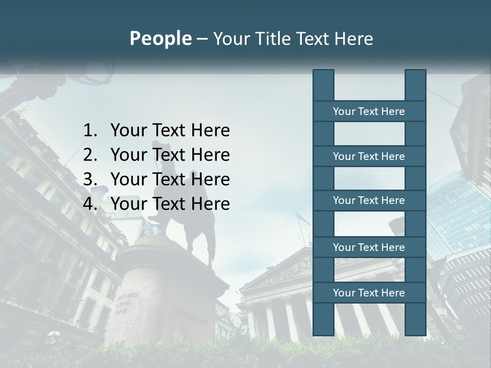 A Statue Of A Man On A Horse In A City PowerPoint Template